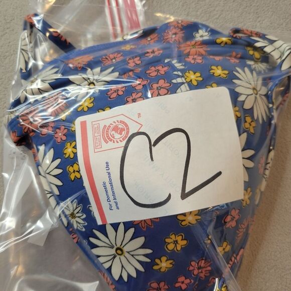 Adore Me Nadzia Bikini Bra Blue Floral Size Medium - Picture 5 of 5